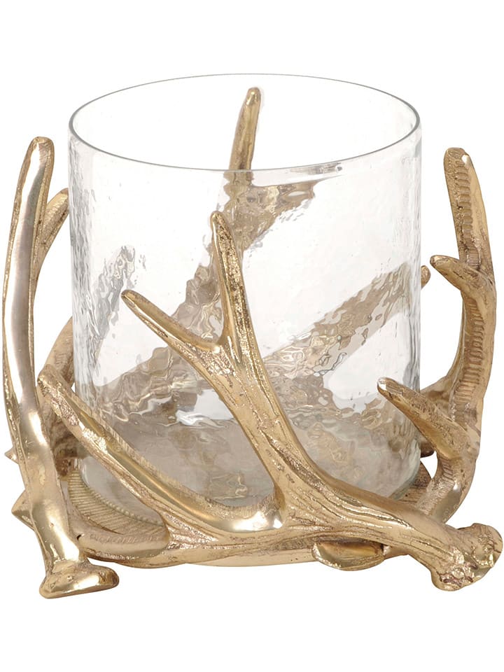 Świecznik "Antlers" w kolorze złotym - wys. 22 x Ø 15 cm