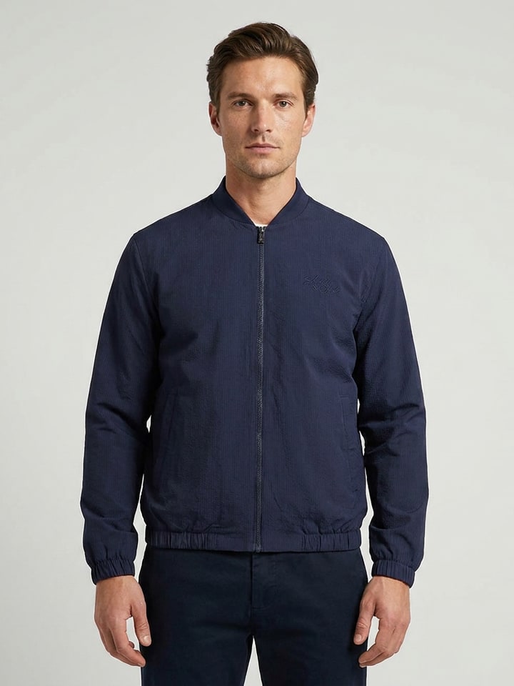Blouson "Seersucker" donkerblauw