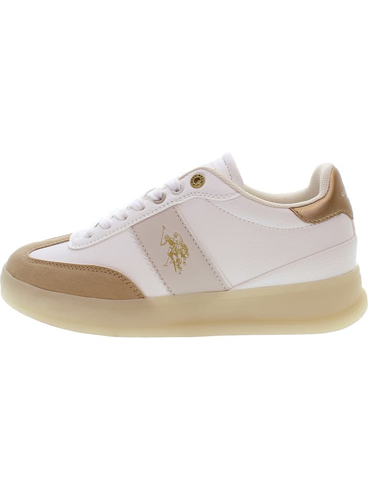 Sneakers wit/lichtbruin