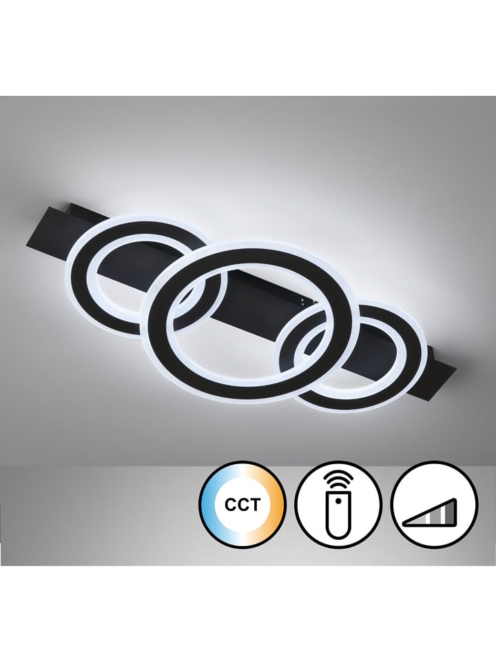 Lampa sufitowa LED "Circle" w kolorze czarnym - 76,5 x 8 x 36 cm