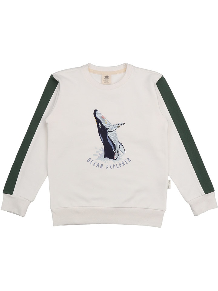 Sweatshirt wit/groen