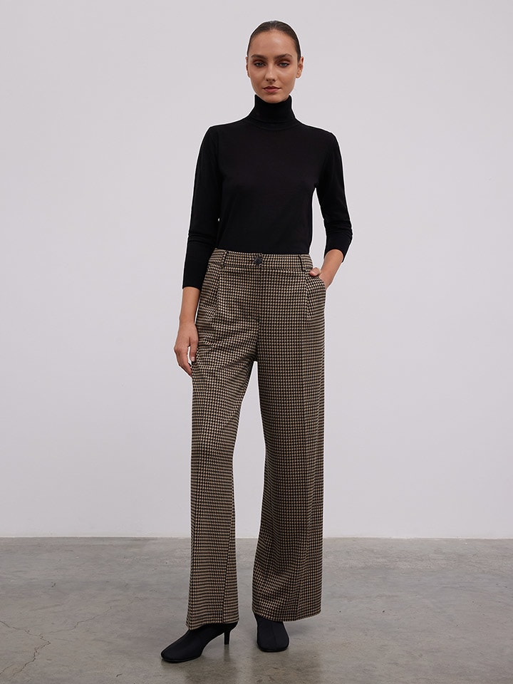 Hose in Beige/ Schwarz