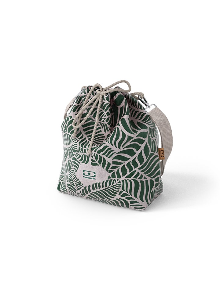 Lunchtasche ''Graphic Jungle'' in Beige/ Grün - (B)20,5 x (H)25 x (T)10,5 cm