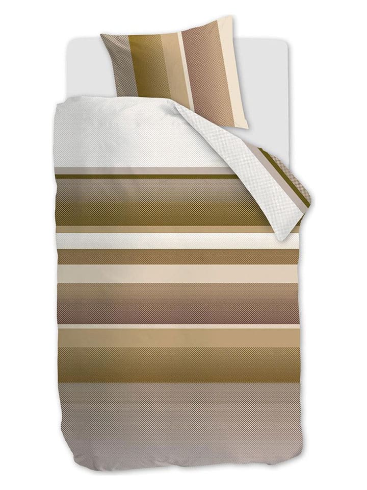 Beddengoedset "Rhys" lichtbruin/wit
