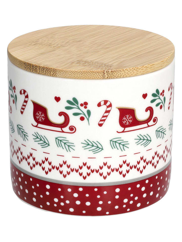 Vorratsbehälter ''Let it snow'' in Weiß/ Rot - 370 ml