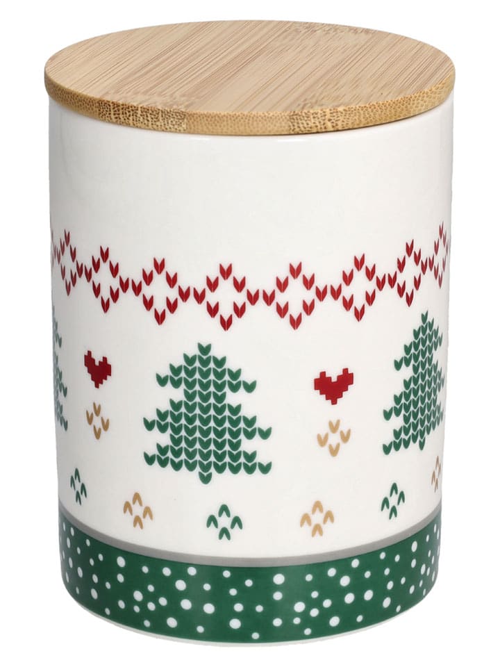 Voorraadpot ''Let it snow'' wit/groen - 600 ml