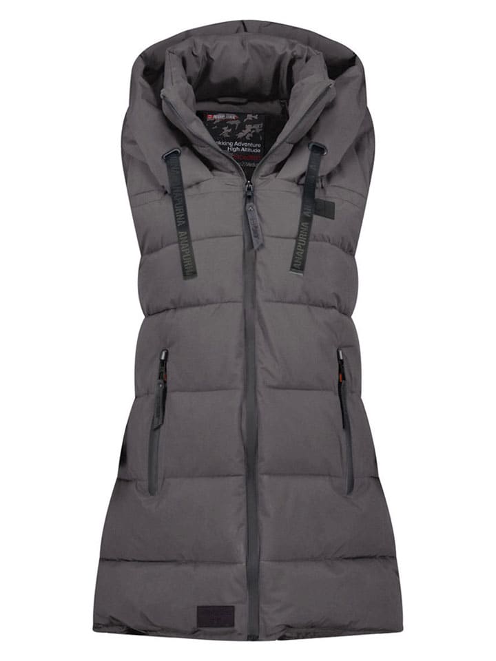Doorgestikte bodywarmer "Dolbana" antraciet