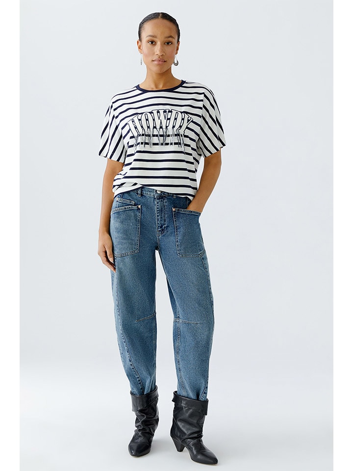 Shirt wit/blauw