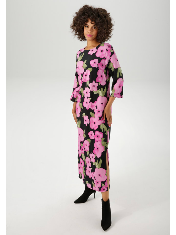 Kleid in Schwarz/ Pink
