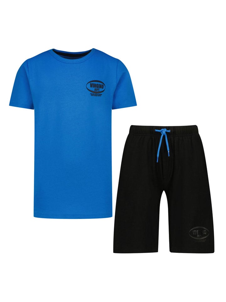 Pyjama in Blau/ Schwarz