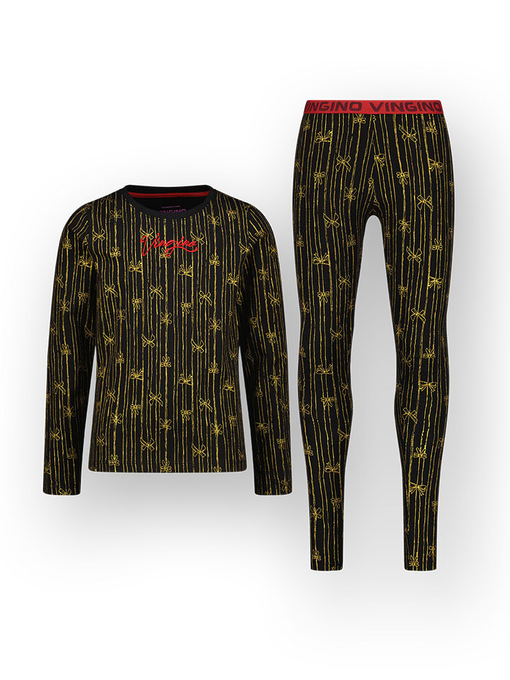 Pyjama zwart/geel