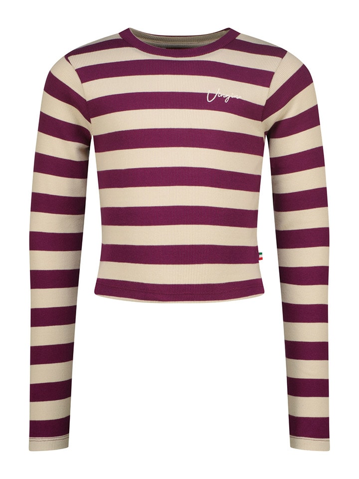 Longsleeve paars/beige