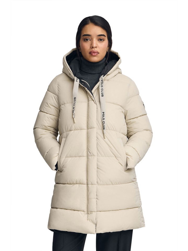 Omkeerbare doorgestikte jas beige/zwart