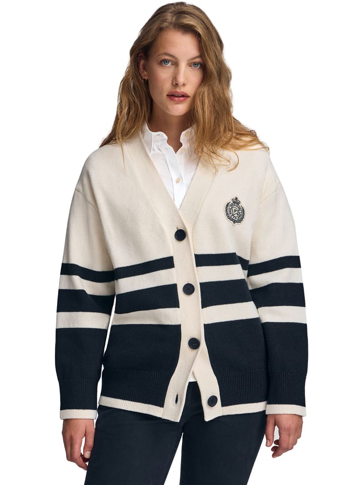 Cardigan in Creme/ Dunkelblau