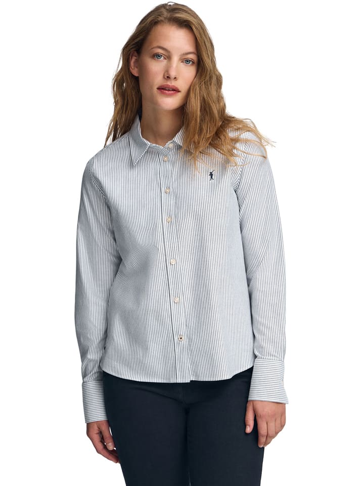 Blouse - regular fit - wit/grijs