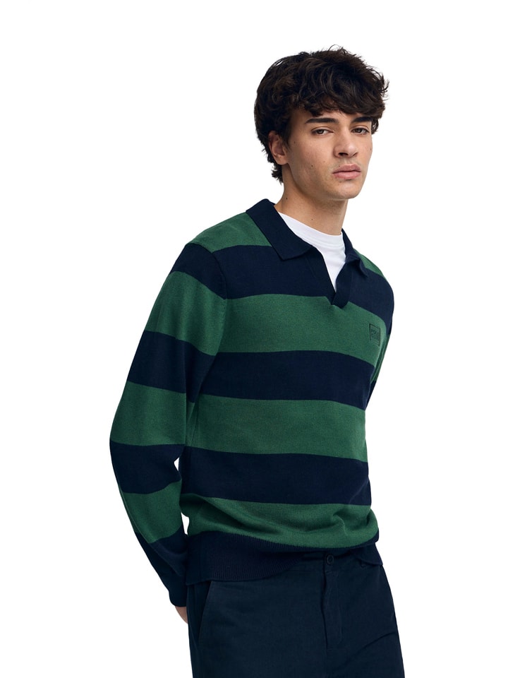 Trui donkerblauw/groen