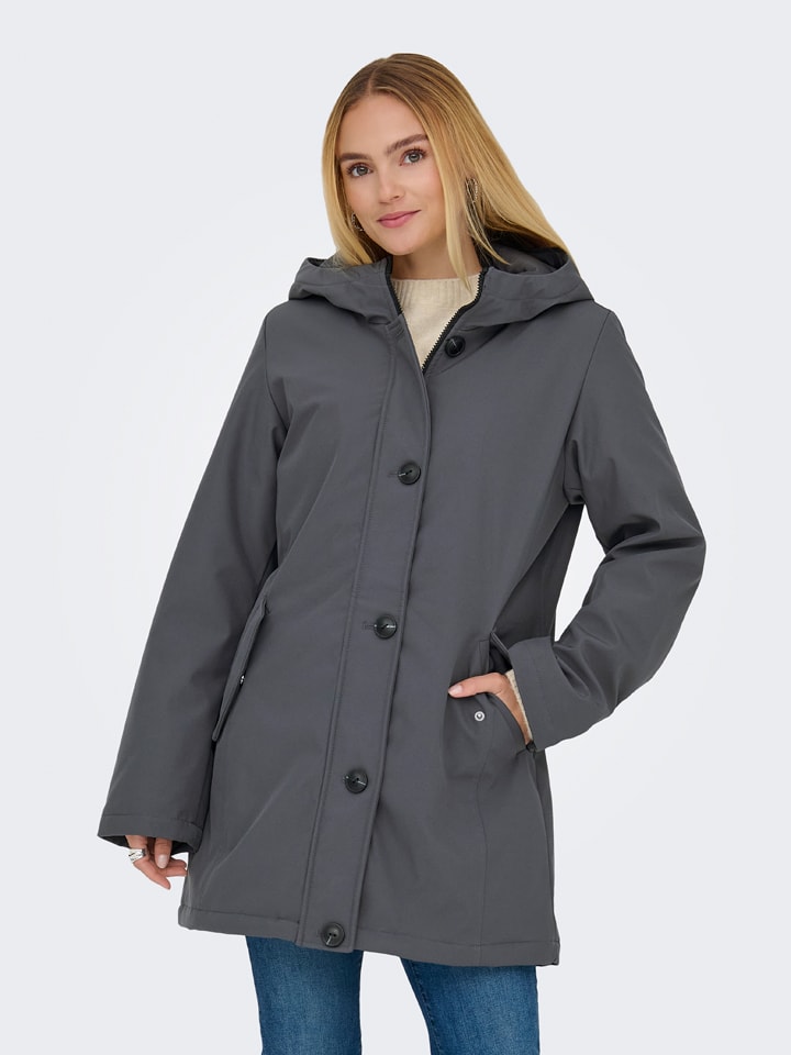 Parka puchowa w kolorze szarym