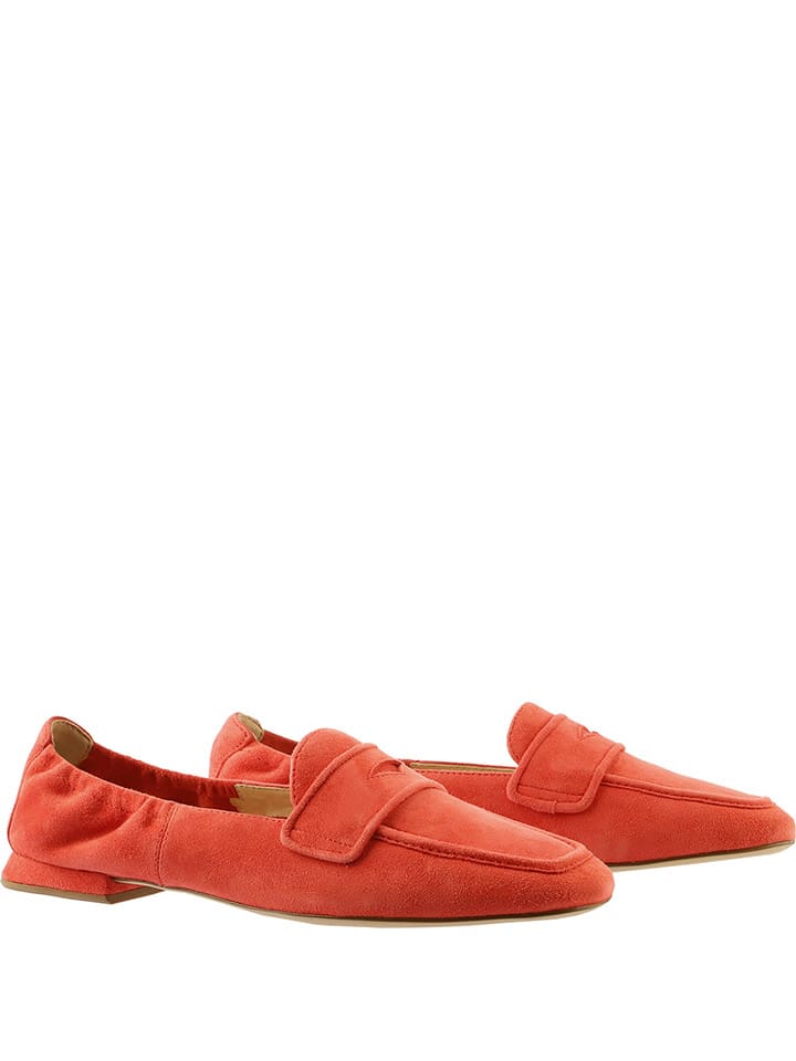 Leren mocassins oranje