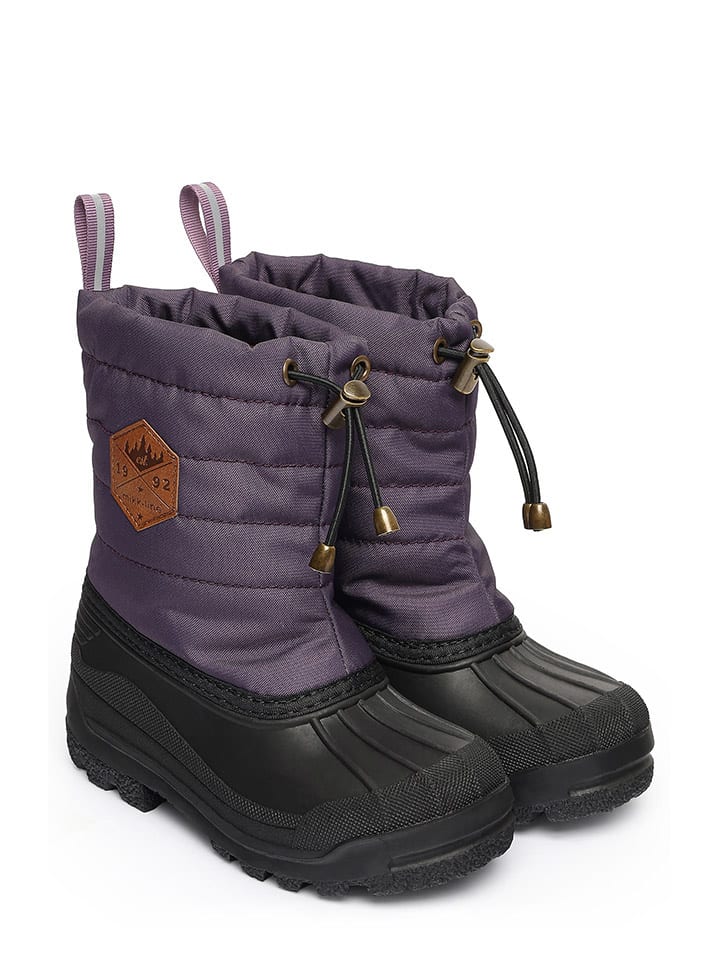 Winterboots in Aubergine/ Schwarz