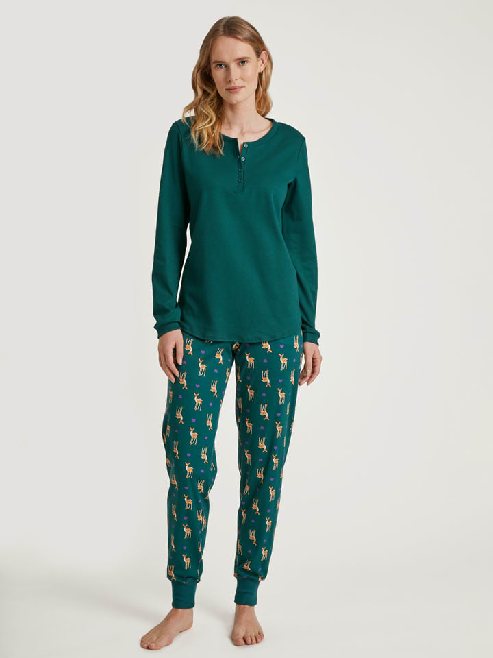 Pyjama-Oberteil in Grün