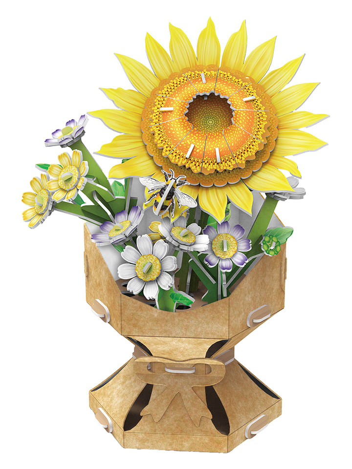 102-częściowe puzzle 3D "Flower bouquet - Sunflowers" - 8+