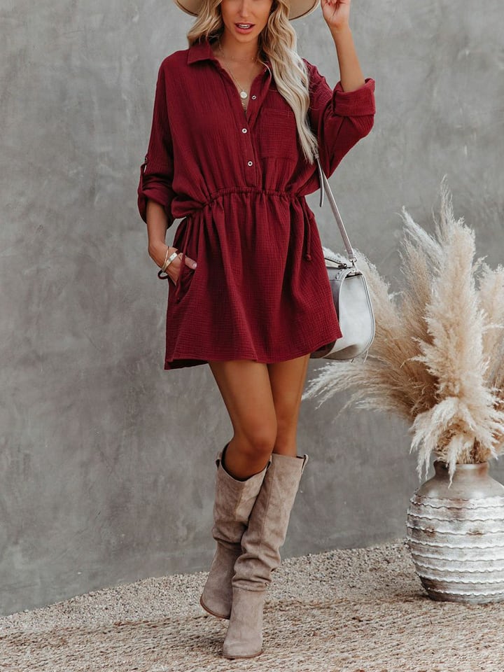 Kleid in Bordeaux