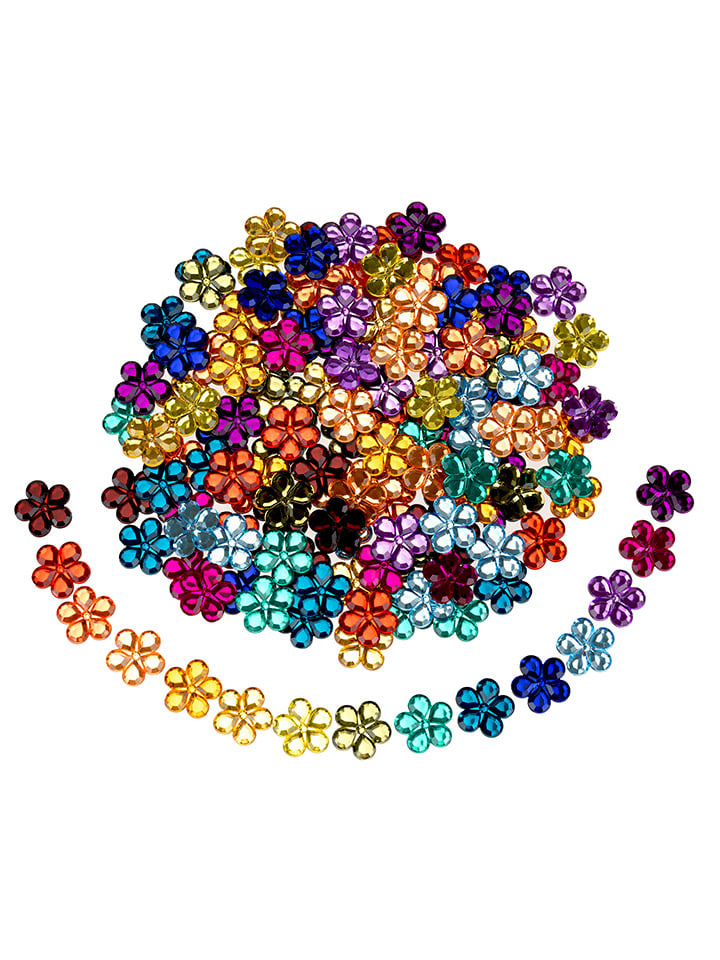 Błyszczące kamyczki (150 szt.) "Flowers" - 3+