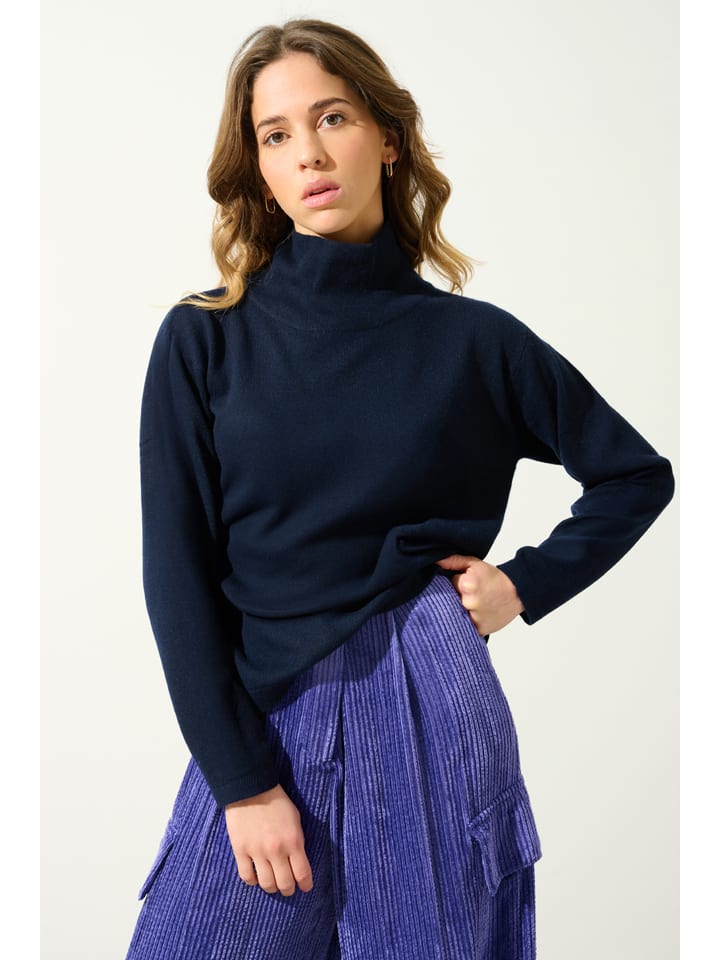 Kaszmirowy sweter "Cheviot" w kolorze granatowym
