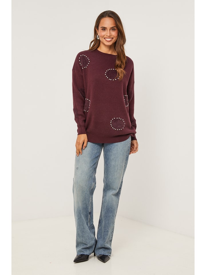 Sweter w kolorze bordowym