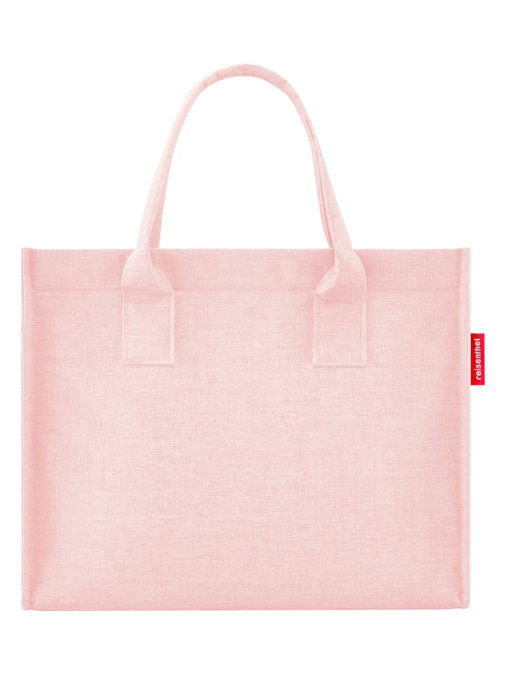 Shopper bag w kolorze jasnoróżowym - 42 x 35 x 17 cm