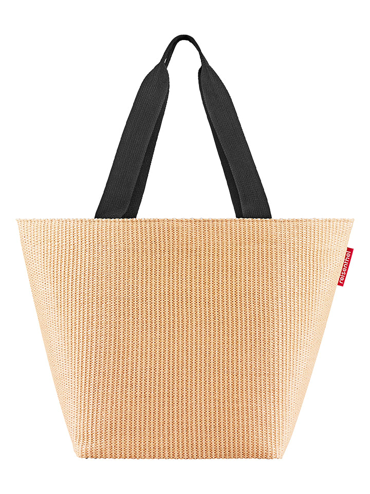Shopper bag "M" w kolorze beżowym - 51 x 30,5 x 26 cm
