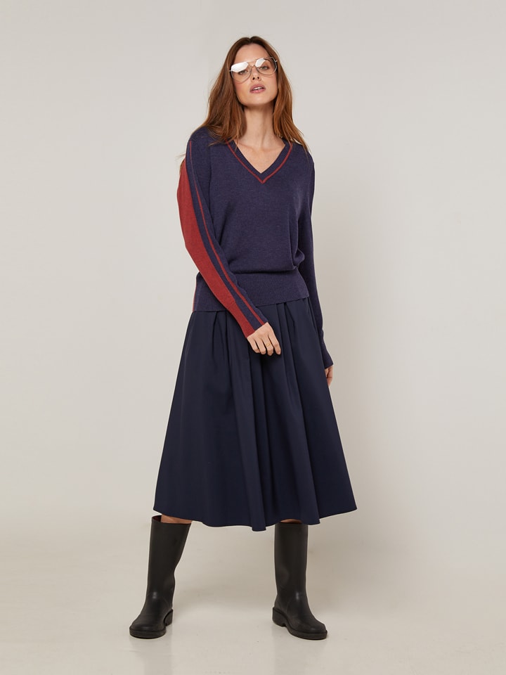 Sweter w kolorze granatowo-bordowym