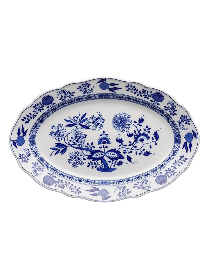 Servierplatte in Blau/ Weiß - Ø 35 cm