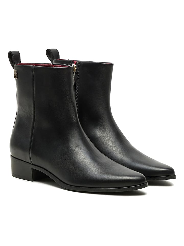 Leder-Boots in Schwarz