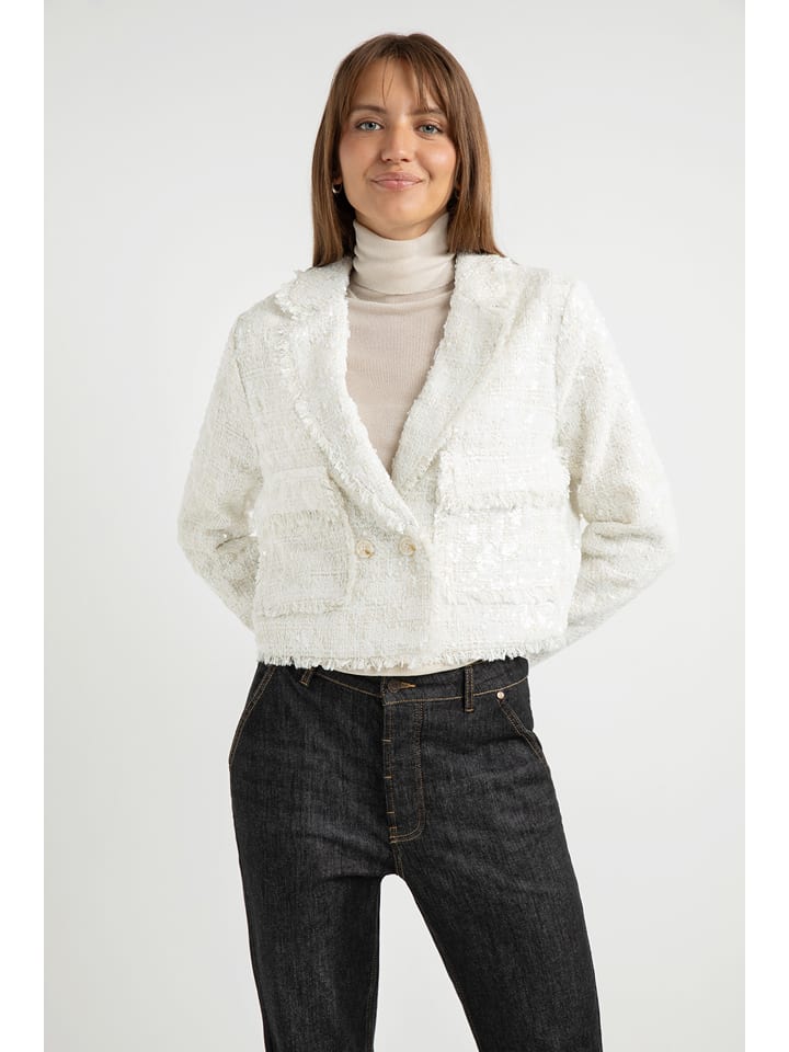Pailletten-Blazer "Fleur" in Creme