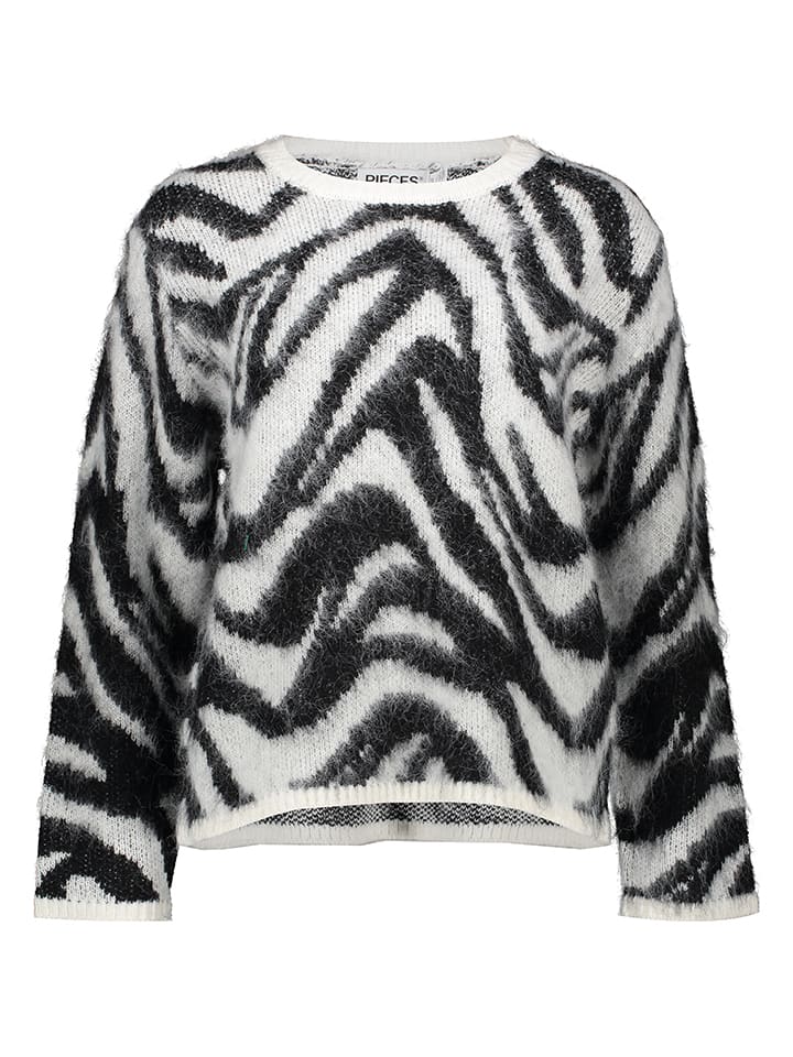 Sweter w kolorze biało-czarnym
