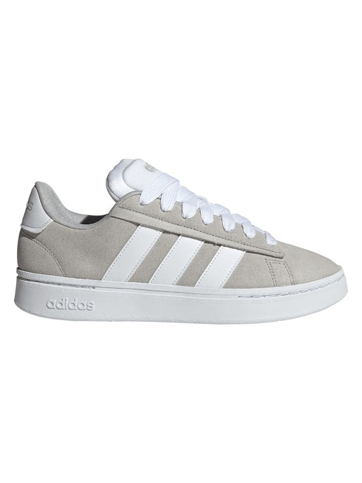 Leder-Sneakers "Grand Court Alpha" in Grau/ Weiß