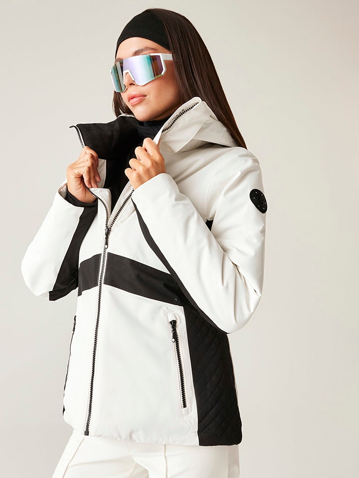 Ski-/ Snowboardjacke "Issy" in Weiß/ Schwarz