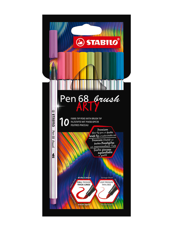 Filzstifte ''Pen 68 brush - ARTY'' - 10 Stück