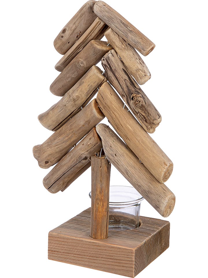 Świecznik "Oak" w kolorze jasnobrązowym