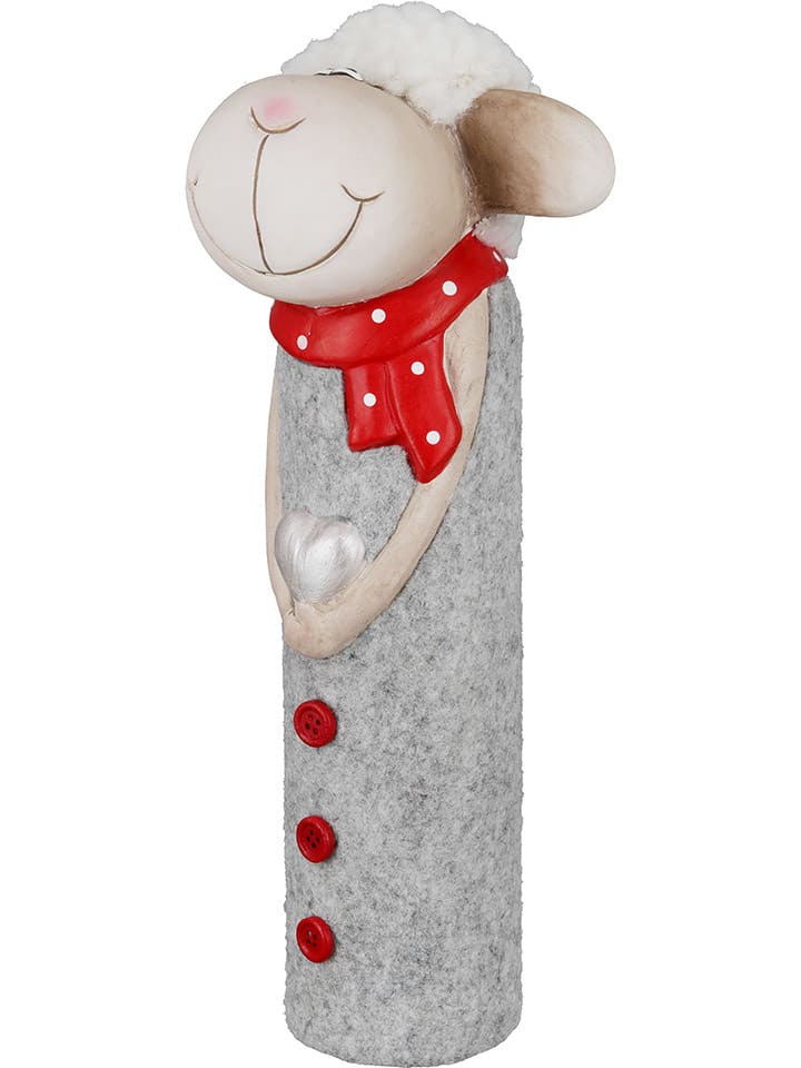 Deco-figuur "Bronko" grijs/wit - (H)26 cm