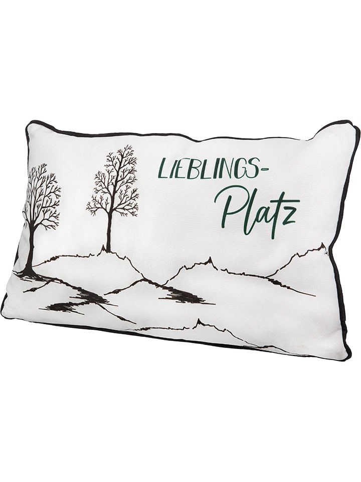 Kissen "Winterbaum" in Creme/ Schwarz - (L)50 x (B)30 cm