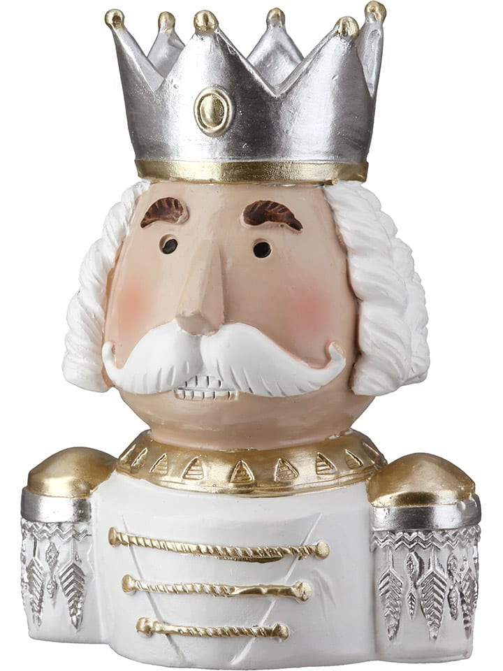 Theelichthouder "Pete" crème/goudkleurig/zilverkleurig - (B)9 x (H)12 cm