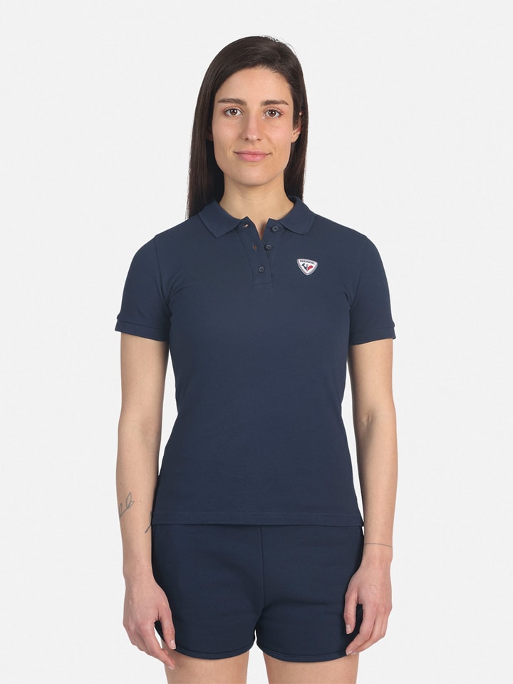 Koszulka polo "Logo" w kolorze granatowym
