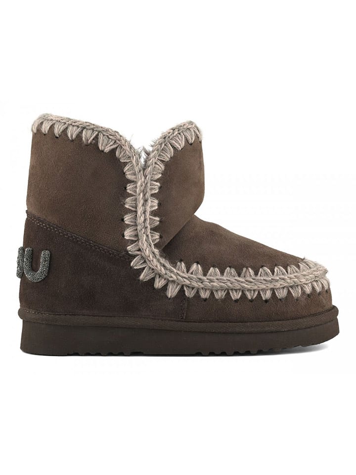Leder-Winterboots in Braun