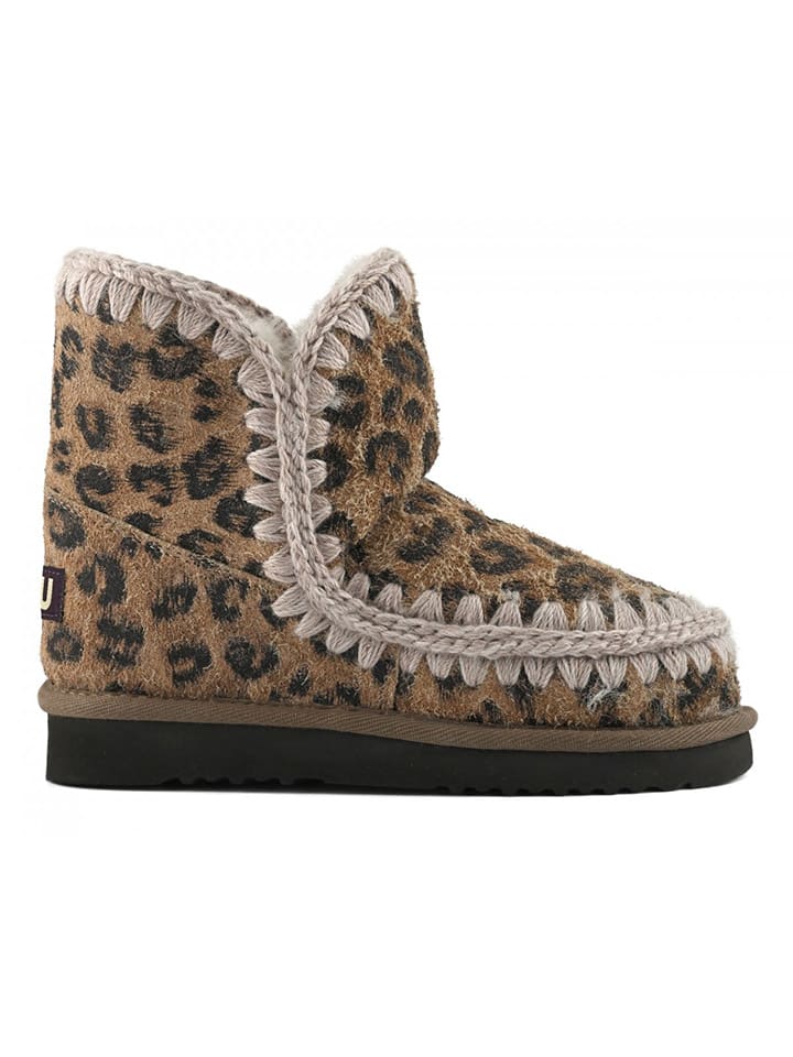 Leder-Winterboots in Hellbraun