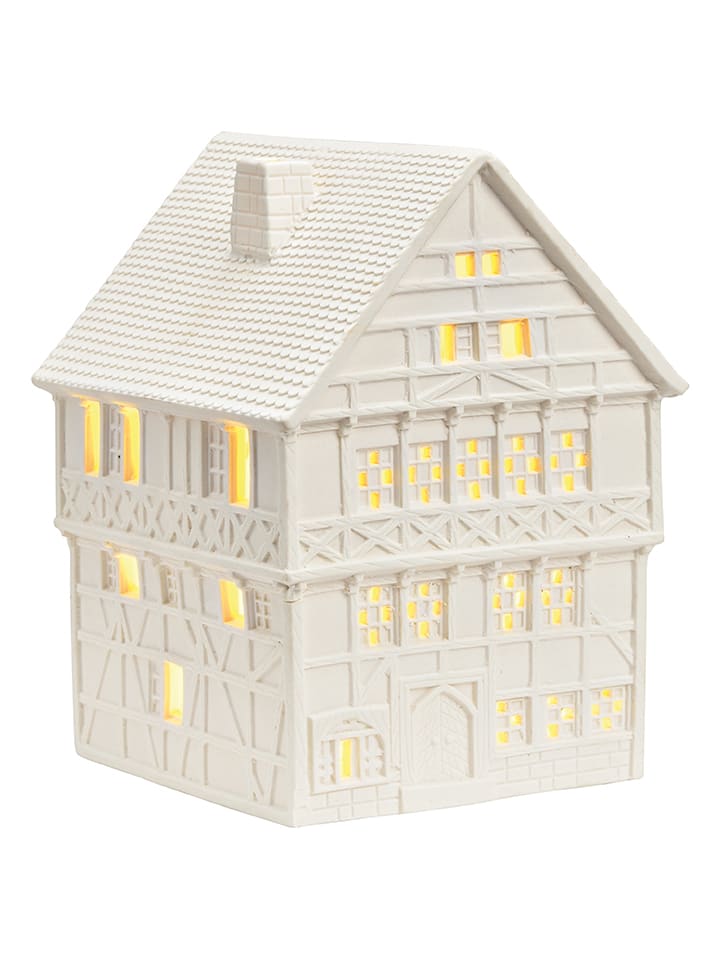 Świecznik "House" w kolorze białym - 13 x 18 x 14 cm