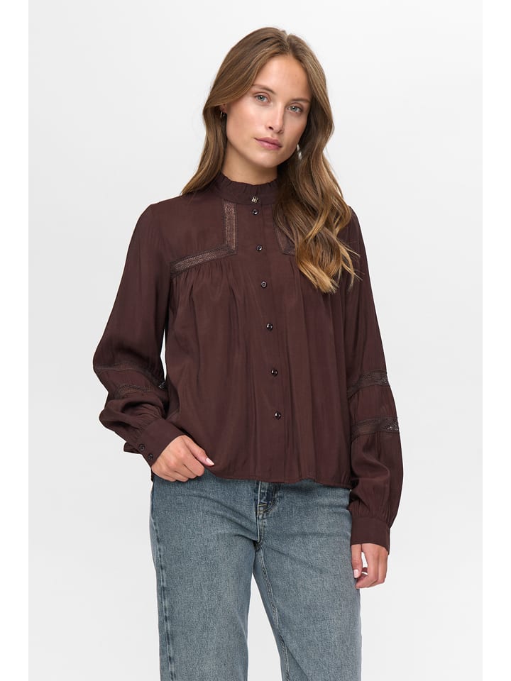 Bluse "Nurika" in Dunkelbraun