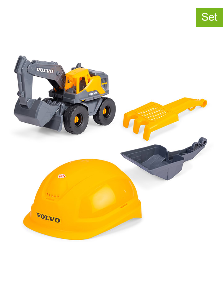 4-częściowy zestaw budowlany "Volvo Tough Excavator" w kolorze żółtym - 3+