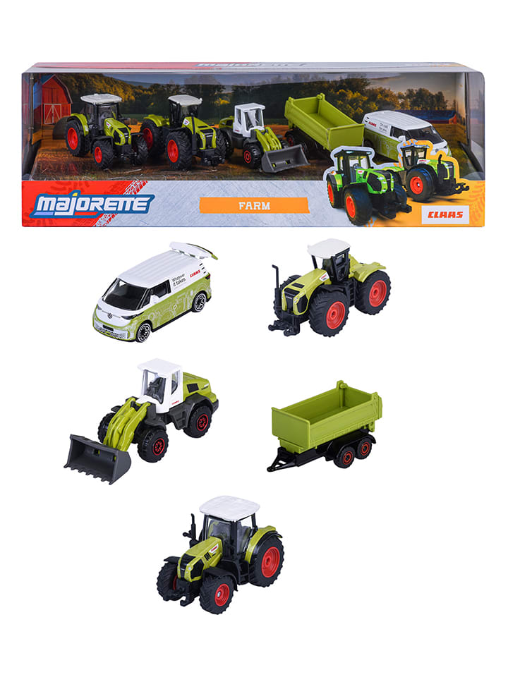 5-delige set: speelgoedauto's "Claas Farm" groen - vanaf 3 jaar